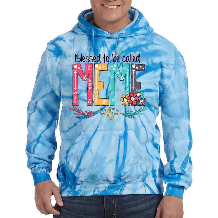 Mothers Day Gift Blessed To Be Called Meme Tie Dye Hoodie