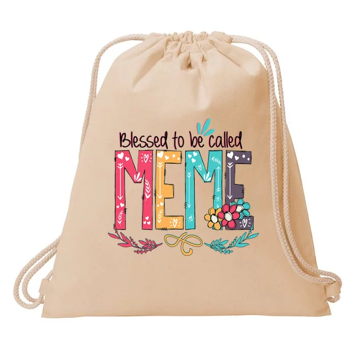 Mothers Day Gift Blessed To Be Called Meme Drawstring Bag