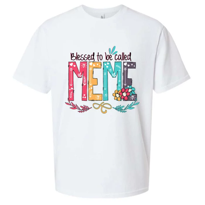 Mothers Day Gift Blessed To Be Called Meme Sueded Cloud Jersey T-Shirt