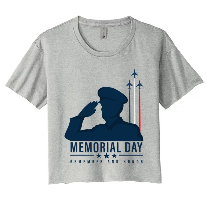 Memorial Day Gift Remember And Honor Cool Gift Women's Crop Top Tee