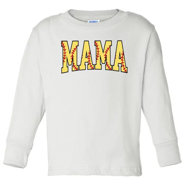 Mothers Day Gift For Softball Mama Toddler Long Sleeve Shirt