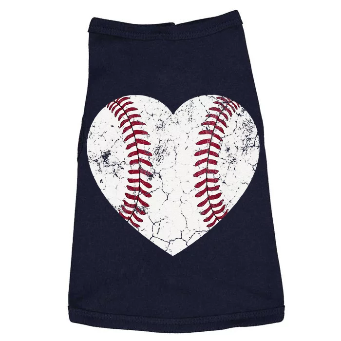 Mothers Day Gift Distressed Heart Baseball Heart Mom Mama Doggie Tank