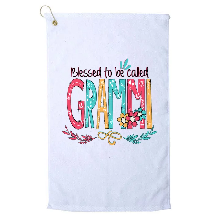 Mothers Day Gift Blessed To Be Called Grammi Platinum Collection Golf Towel