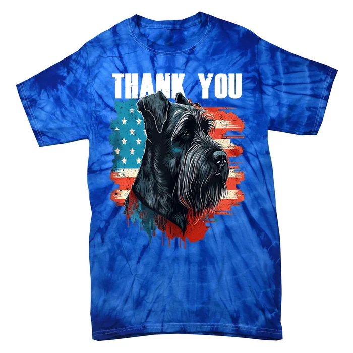 Memorial Day Giant Schnauzer American Flag Usa 4th Of July Meaningful Gift Tie-Dye T-Shirt