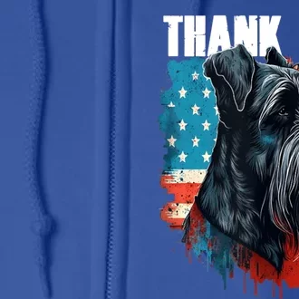 Memorial Day Giant Schnauzer American Flag Usa 4th Of July Meaningful Gift Full Zip Hoodie