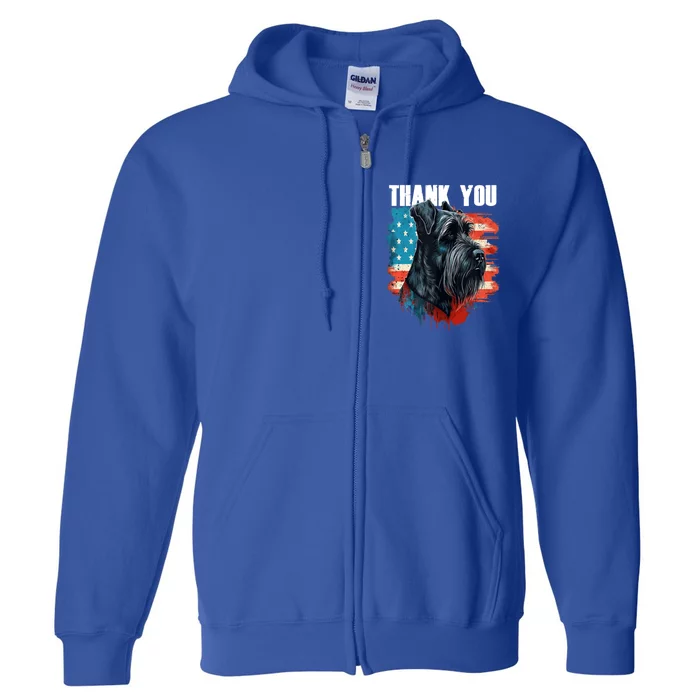 Memorial Day Giant Schnauzer American Flag Usa 4th Of July Meaningful Gift Full Zip Hoodie