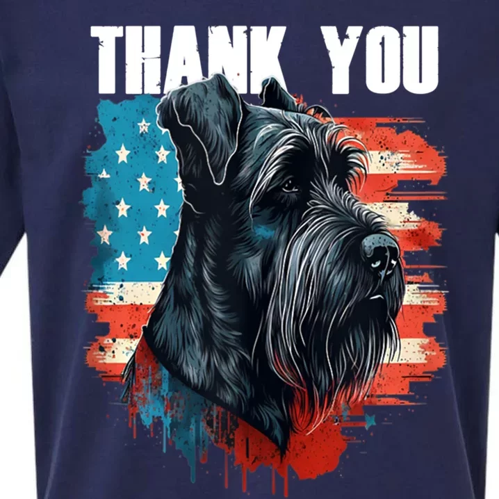 Memorial Day Giant Schnauzer American Flag Usa 4th Of July Meaningful Gift Sueded Cloud Jersey T-Shirt