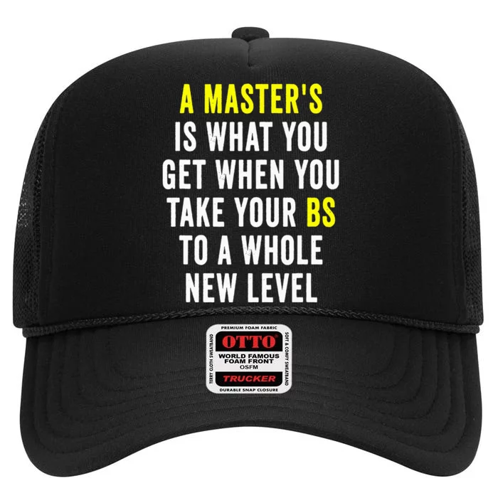 Masters Degree Graduation High Crown Mesh Trucker Hat