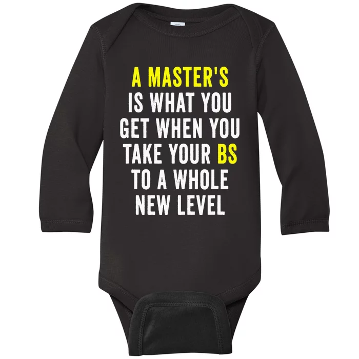 Masters Degree Graduation Baby Long Sleeve Bodysuit