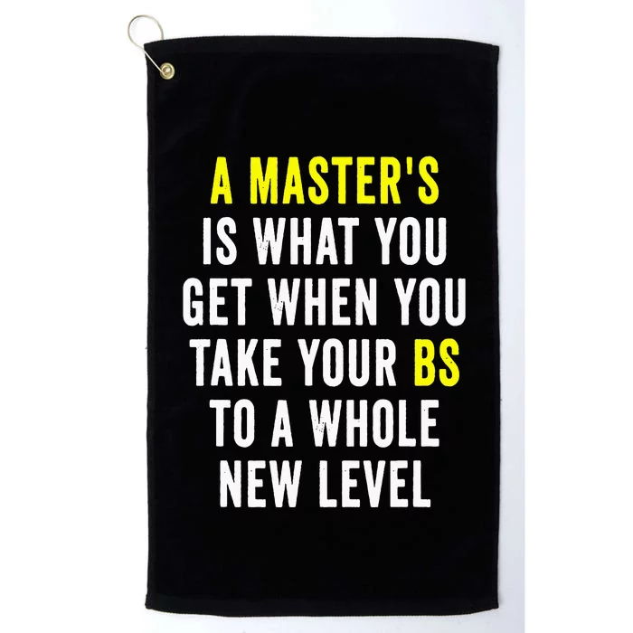 Masters Degree Graduation Platinum Collection Golf Towel