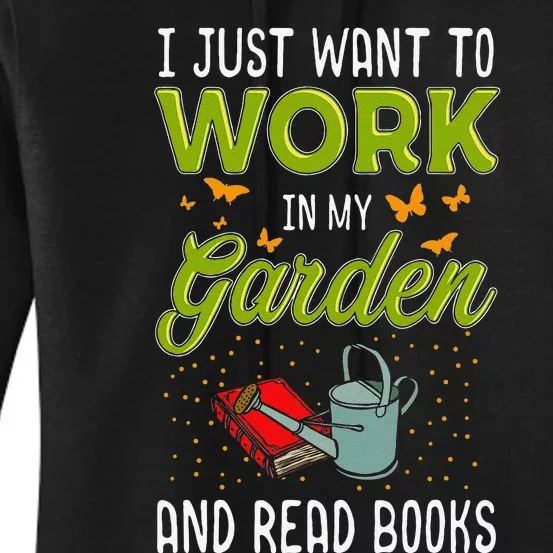 Mother's Day Gardening Gift Garden And Book Lover Women's Pullover Hoodie