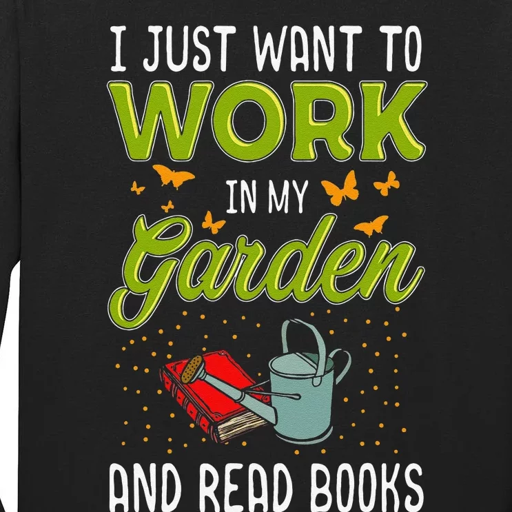 Mother's Day Gardening Gift Garden And Book Lover Tall Long Sleeve T-Shirt