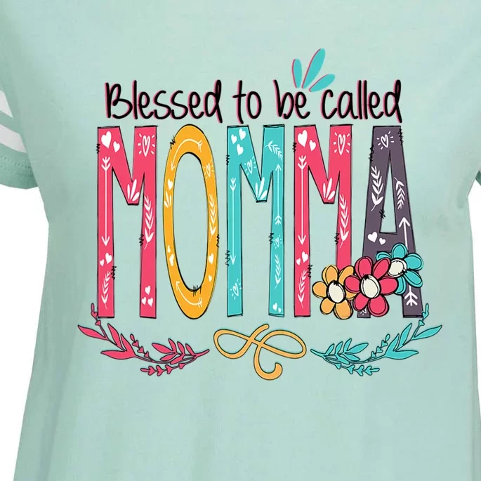 Mothers Day Gift Blessed To Be Called Momma Enza Ladies Jersey Football T-Shirt