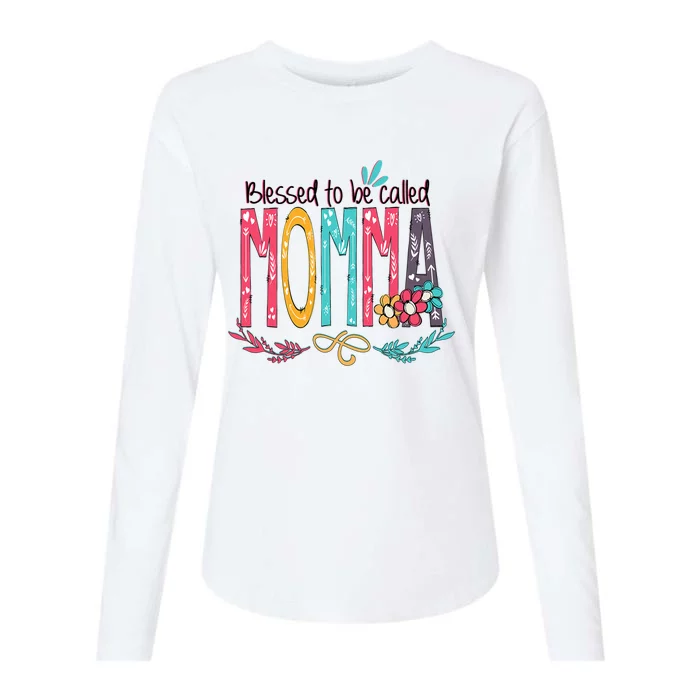 Mothers Day Gift Blessed To Be Called Momma Womens Cotton Relaxed Long Sleeve T-Shirt