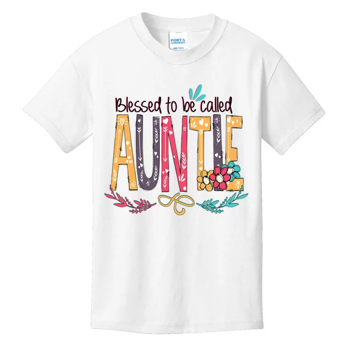 Mothers Day Gift Blessed To Be Called Auntie Kids T-Shirt