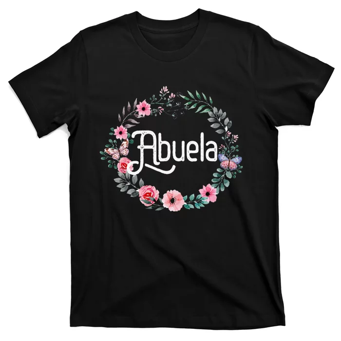 Mother's Day Gift For Spanish Grandma Floral Abuela T-Shirt