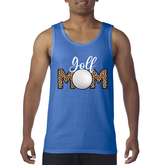 Mother's Day Golf Mom Leopard Print Funny Golf Cool Gift Tank Top