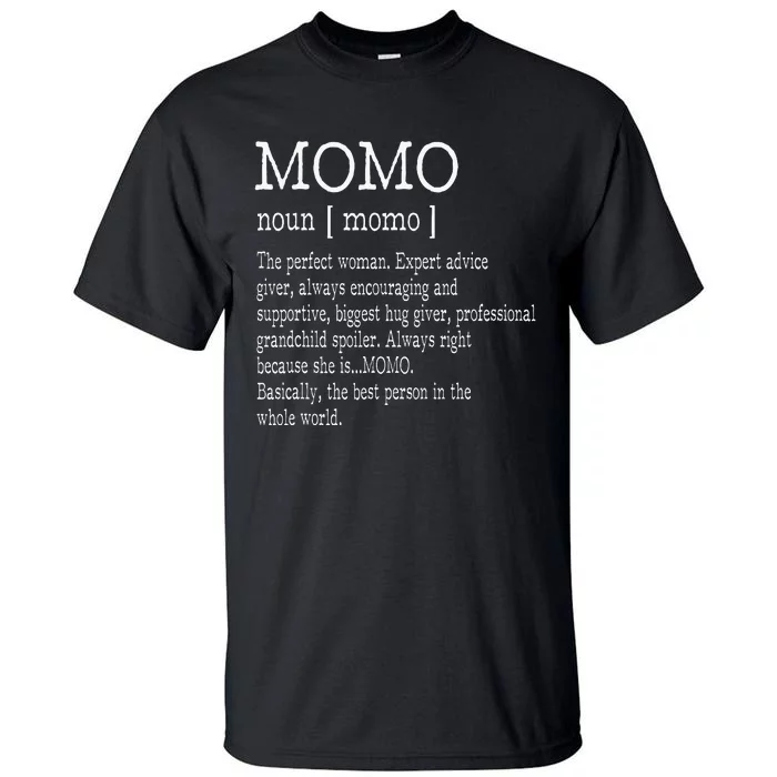 Momo Definition Grandma Mother Day Tall T-Shirt