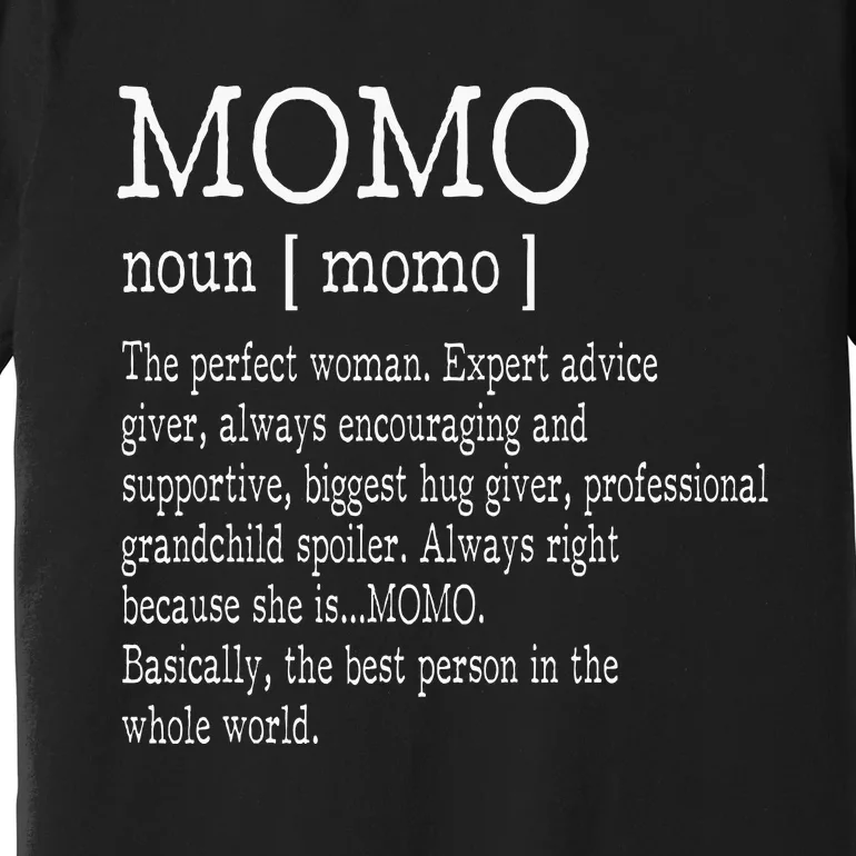 Momo Definition Grandma Mother Day Premium T-Shirt