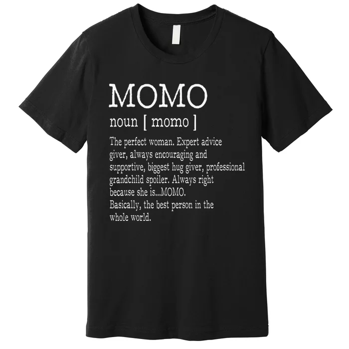 Momo Definition Grandma Mother Day Premium T-Shirt