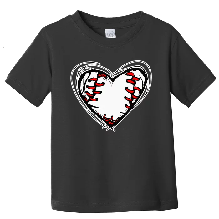 Mother's Day Gifts Distressed Heart Baseball Heart Mom Mama Toddler T-Shirt