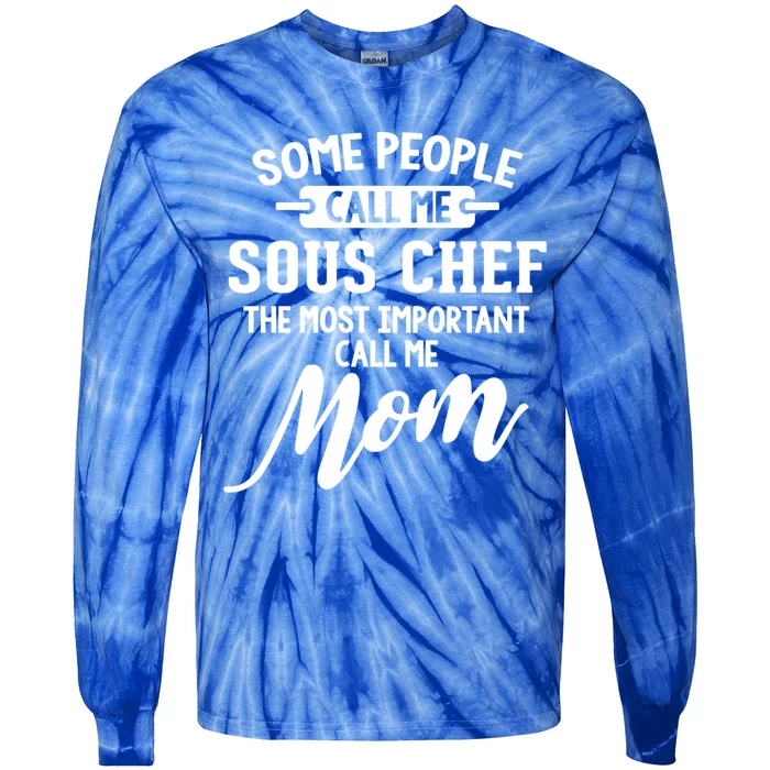 Mothers Day Great Gift Sous Chef Mom Cute Gift Tie-Dye Long Sleeve Shirt