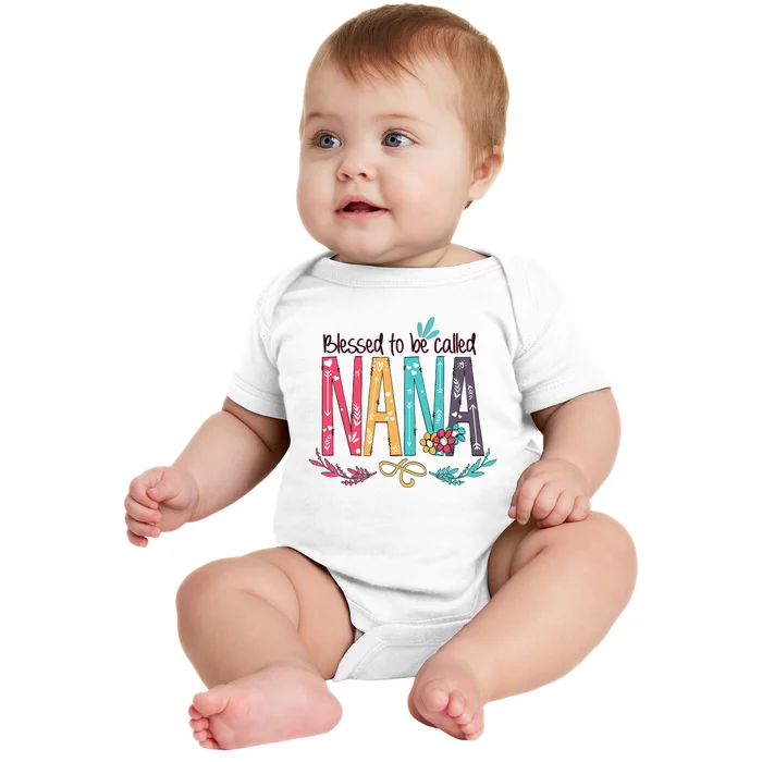 Mothers Day Gift Blessed To Be Called Nana Baby Bodysuit