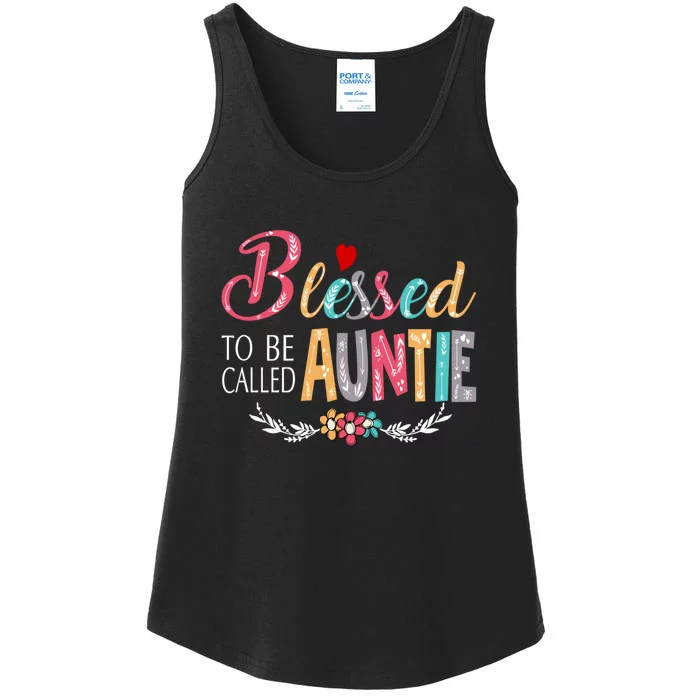 Mothers Day Gift Blessed To Be Called Auntie Ladies Essential Tank