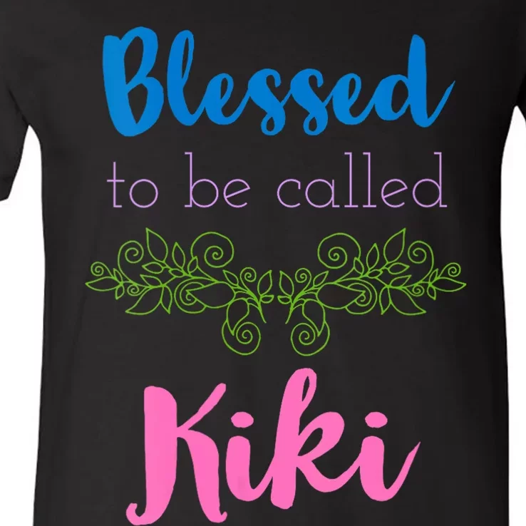 Mothers Day Gift Blessed To Be Called Kiki V-Neck T-Shirt