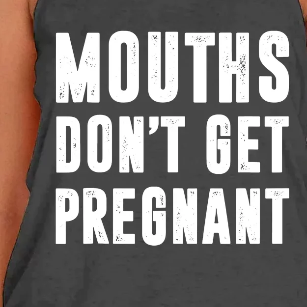 Mouths Dont Get Pregnant Women's Knotted Racerback Tank