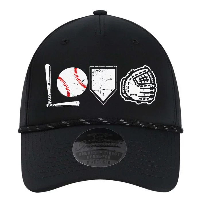 Mother's Day Gift Distressed Heart Baseball Heart Mom Performance The Dyno Cap