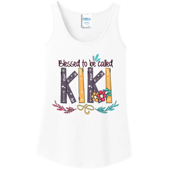 Mothers Day Gift Blessed To Be Called Kiki Ladies Essential Tank