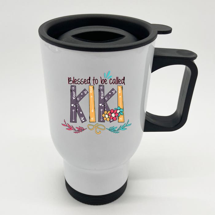 Mothers Day Gift Blessed To Be Called Kiki Front & Back Stainless Steel Travel Mug