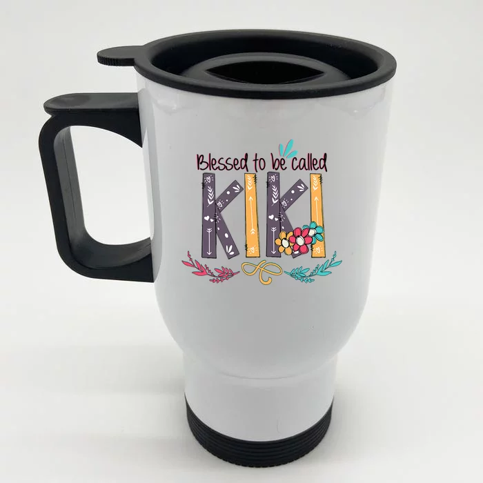 Mothers Day Gift Blessed To Be Called Kiki Front & Back Stainless Steel Travel Mug