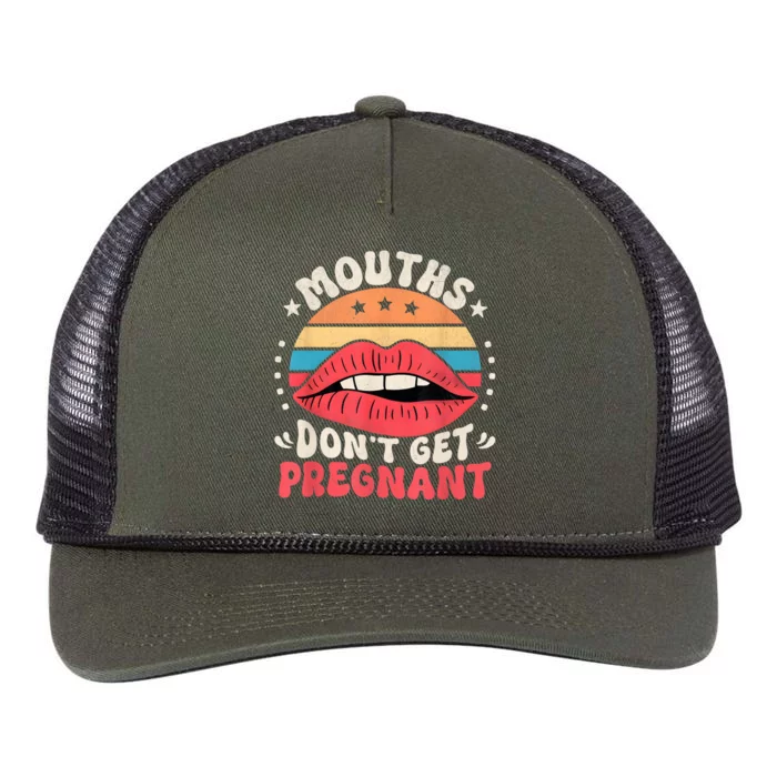 Mouths DonT Get Pregnant Inappropriate Humor Adult Jokes Retro Rope Trucker Hat Cap