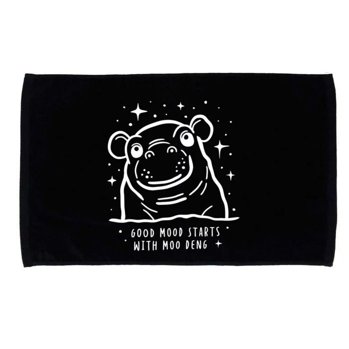 Moo Deng Good Mood Minimalist Microfiber Hand Towel