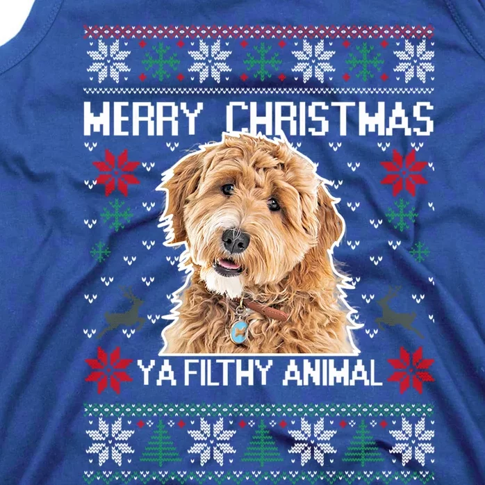 Merry Dogmas Golden Doodle Dog Funny Christmas Ugly Sweater Gift Tank Top