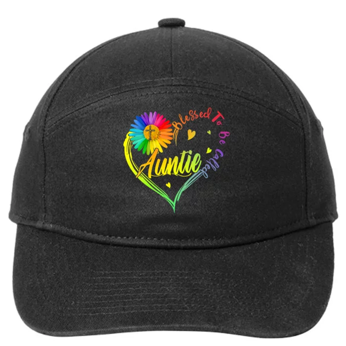 Mothers Day Gift Blessed To Be Called Auntie 7-Panel Snapback Hat