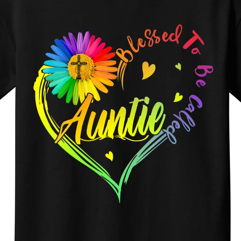 Mothers Day Gift Blessed To Be Called Auntie Kids T-Shirt