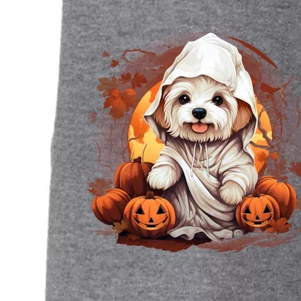 Maltese Dog Ghost Funny Halloween Pumpkin For Dog Lovers Funny Gift Doggie 3-End Fleece Hoodie