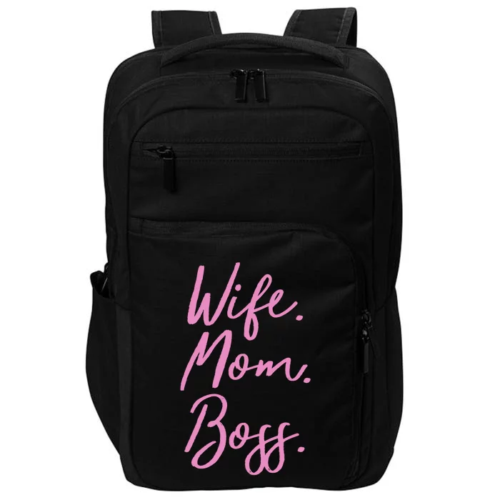 MotherS Day Gift Ideas Wife Mom Boss Gift Pink Cute Impact Tech Backpack