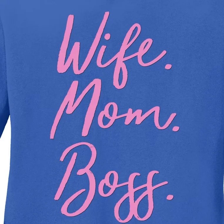 MotherS Day Gift Ideas Wife Mom Boss Gift Pink Cute Ladies Long Sleeve Shirt