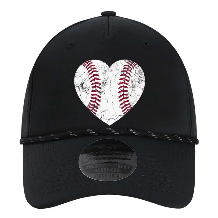 Mother's Day Gift Distressed Heart Baseball Heart Mom Mama Performance The Dyno Cap