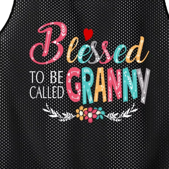 Mothers Day Gift Blessed To Be Called Granny Mesh Reversible Basketball Jersey Tank