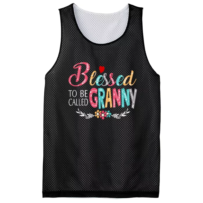 Mothers Day Gift Blessed To Be Called Granny Mesh Reversible Basketball Jersey Tank