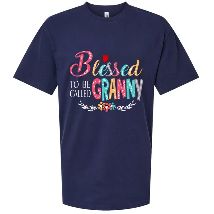 Mothers Day Gift Blessed To Be Called Granny Sueded Cloud Jersey T-Shirt