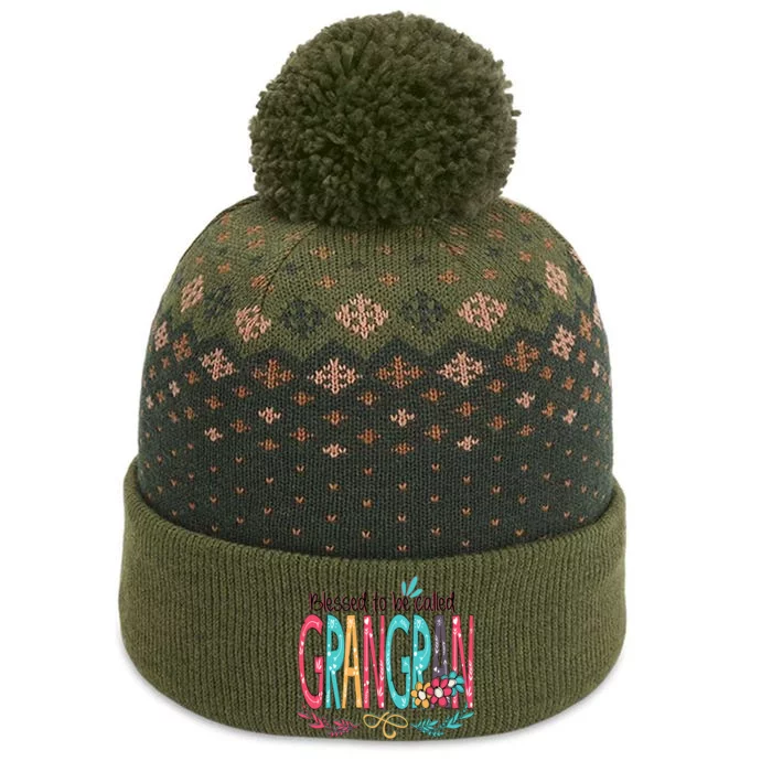 Mothers Day Gift Blessed To Be Called Grangran The Baniff Cuffed Pom Beanie