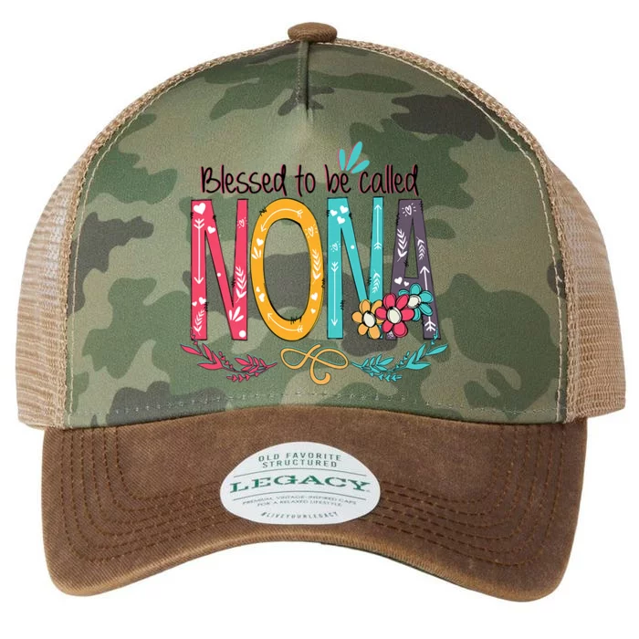 Mothers Day Gift Blessed To Be Called Nona Legacy Tie Dye Trucker Hat