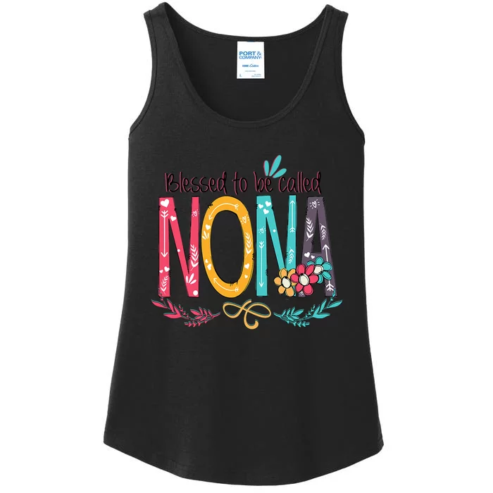 Mothers Day Gift Blessed To Be Called Nona Ladies Essential Tank