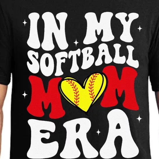 Mothers Day Gifts In My Softball Mom Era Funny Softball Mama Pajama Set